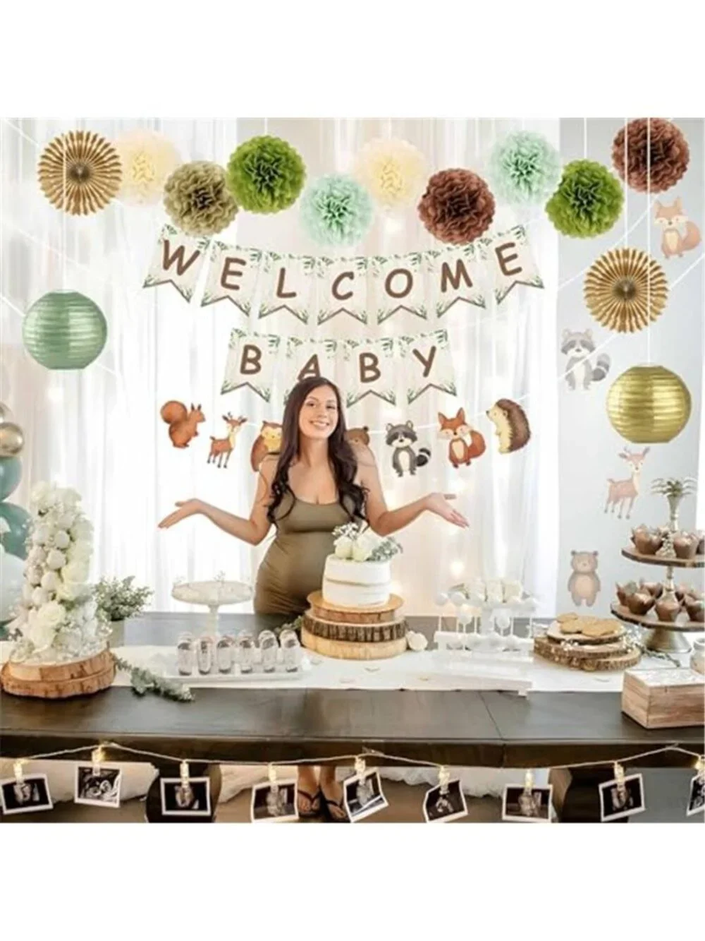 Woodland Baby Shower Decorations Forest Animals Welcome Baby Banner Party Decor